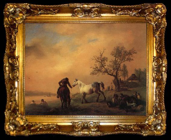 framed  Philips Wouwerman Horses Being Watered, ta009-2